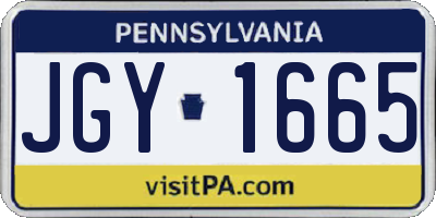 PA license plate JGY1665