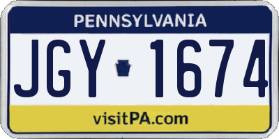 PA license plate JGY1674