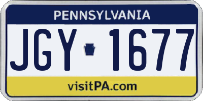 PA license plate JGY1677