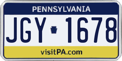 PA license plate JGY1678