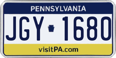 PA license plate JGY1680