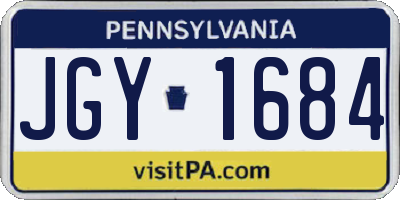 PA license plate JGY1684