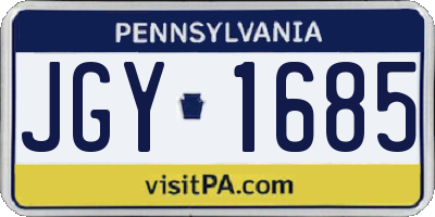 PA license plate JGY1685