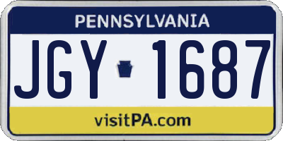 PA license plate JGY1687