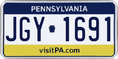 PA license plate JGY1691