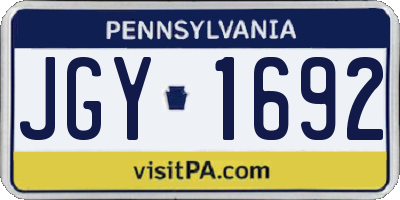 PA license plate JGY1692