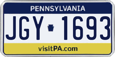 PA license plate JGY1693