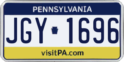 PA license plate JGY1696