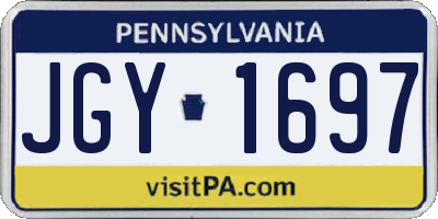 PA license plate JGY1697