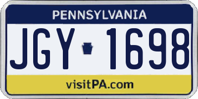 PA license plate JGY1698