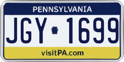 PA license plate JGY1699