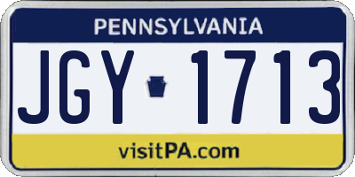 PA license plate JGY1713