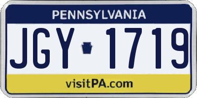 PA license plate JGY1719