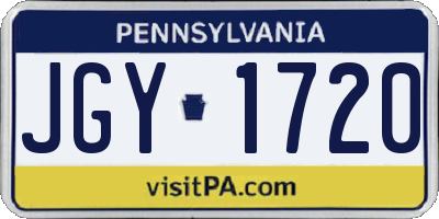 PA license plate JGY1720