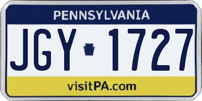 PA license plate JGY1727