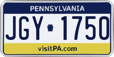 PA license plate JGY1750