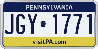 PA license plate JGY1771