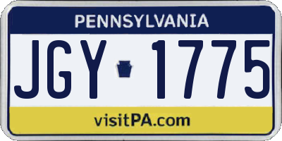 PA license plate JGY1775