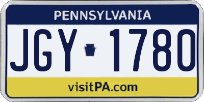 PA license plate JGY1780