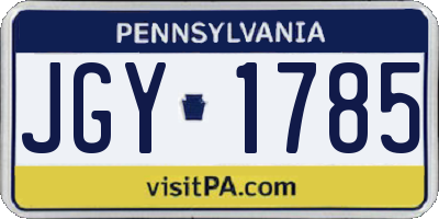 PA license plate JGY1785