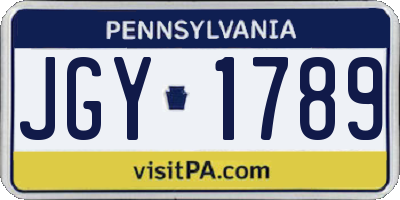 PA license plate JGY1789