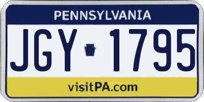 PA license plate JGY1795