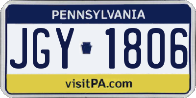 PA license plate JGY1806