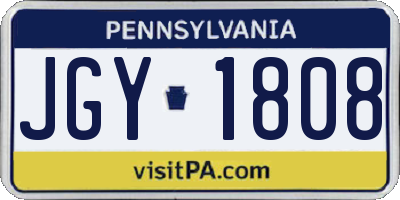 PA license plate JGY1808