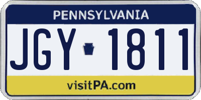 PA license plate JGY1811