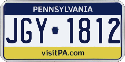 PA license plate JGY1812