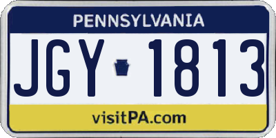 PA license plate JGY1813
