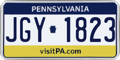 PA license plate JGY1823