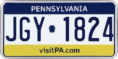PA license plate JGY1824