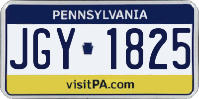 PA license plate JGY1825