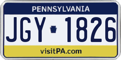 PA license plate JGY1826