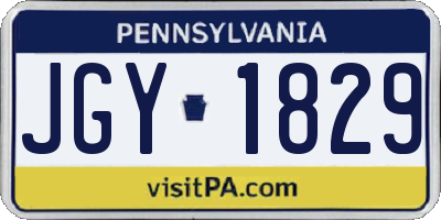 PA license plate JGY1829