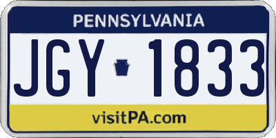 PA license plate JGY1833