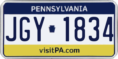 PA license plate JGY1834