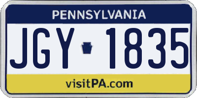 PA license plate JGY1835