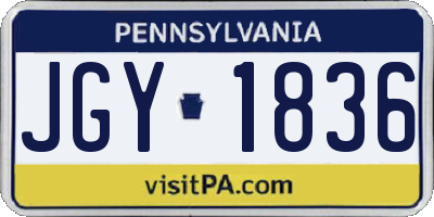 PA license plate JGY1836