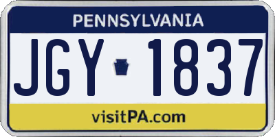 PA license plate JGY1837