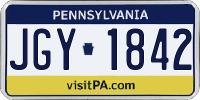 PA license plate JGY1842