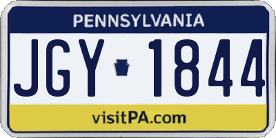 PA license plate JGY1844
