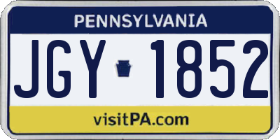 PA license plate JGY1852