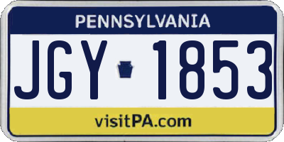 PA license plate JGY1853