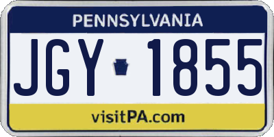 PA license plate JGY1855