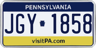 PA license plate JGY1858