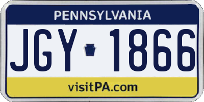 PA license plate JGY1866