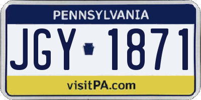 PA license plate JGY1871