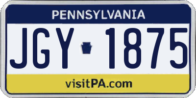 PA license plate JGY1875